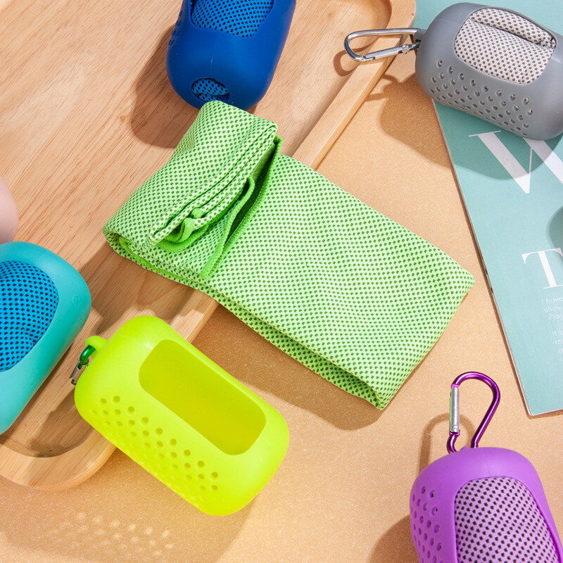 Kaasaskantav spordirätik mini-silikooni geelikomplektiga Külma rätikuga, mikrokiust kiirkuivav spordijahutusjäärätik Joogajooga jõusaaliklubi