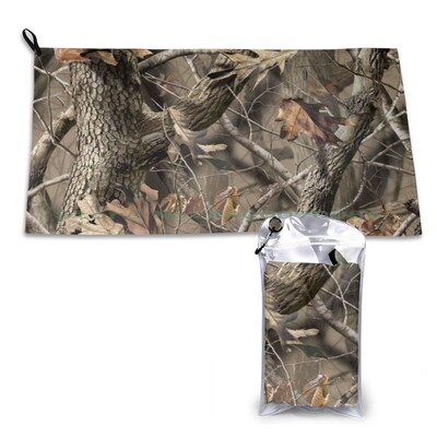 Nekilnojamojo medžio kamufliažas, greitai nusausinamas rankšluostis, treniruoklių salė, sportinė vonia, nešiojamasis fotoaparatas, karinis, medžioklė, lauke, gamta, populiari, tendencija, madinga