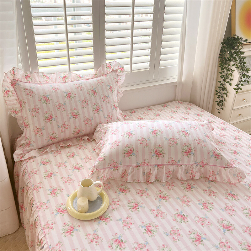 Bonenjoy 2tk padjapüür 100% puuvillane padjakate 48x74cm padjakate voodile lillelise stiiliga padjapüür, volangid Padjapüür 베개커버