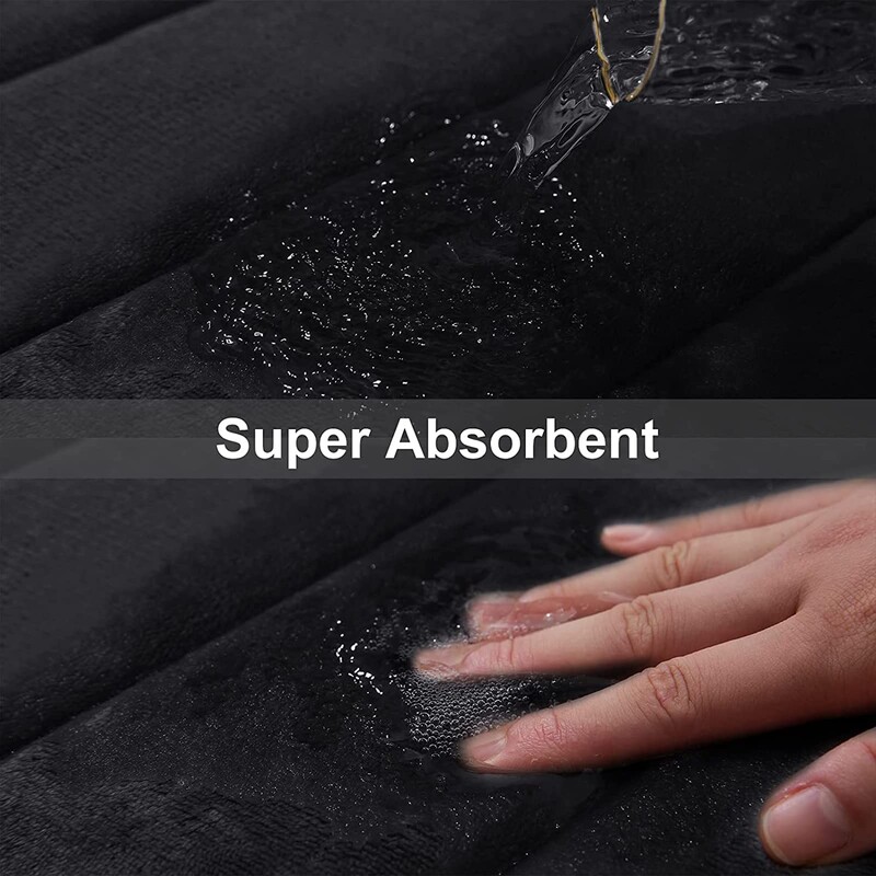 Covoraș pentru baie cu burete cu memorie cu dungi anti-alunecare, absorbant de apă, lavabil la mașină