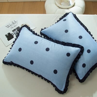 Must-valge võtmetega padjapüür diivanipadja katte jaoks koos volangidega Kontori voodi padjakatte mustriga disain täiskasvanutele mõeldud magamistoa voodipesu