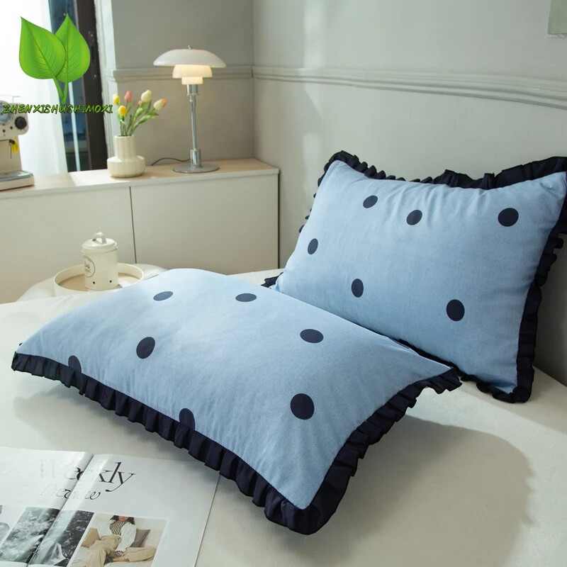 Must-valge võtmetega padjapüür diivanipadja katte jaoks koos volangidega Kontori voodi padjakatte mustriga disain täiskasvanutele mõeldud magamistoa voodipesu