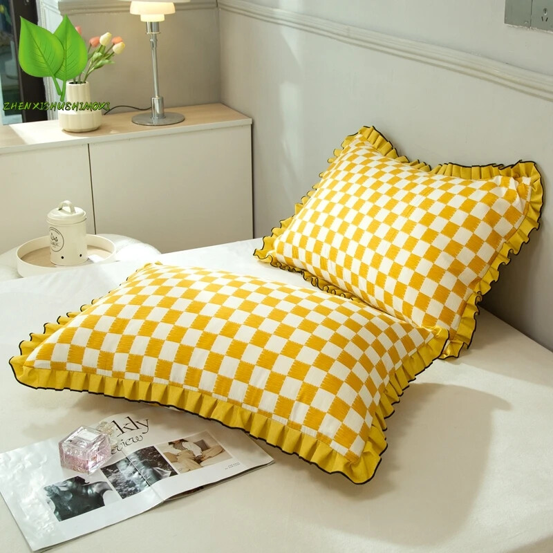 Must-valge võtmetega padjapüür diivanipadja katte jaoks koos volangidega Kontori voodi padjakatte mustriga disain täiskasvanutele mõeldud magamistoa voodipesu