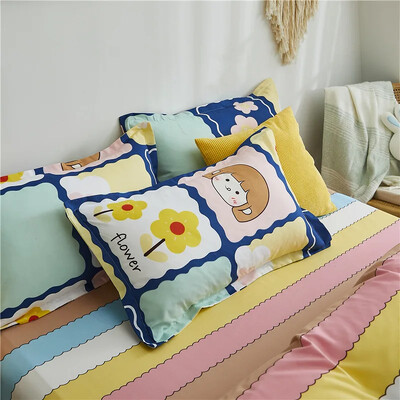 1/2 tk puuvillast trükitud padjapüürid Mugav pehme padjakate voodi diivanile padjakatted tippkvaliteediga padjapüürid kodukaunistus