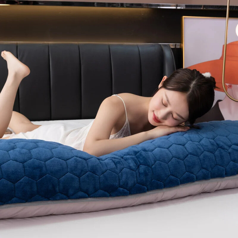 Žiemos storas minkštas ilgas pagalvės užvalkalas lovai Vienpusis aksominis audinys, dygsniuotas pagalvių užvalkalas meilužės poros miegojimo pagalvių užvalkalai