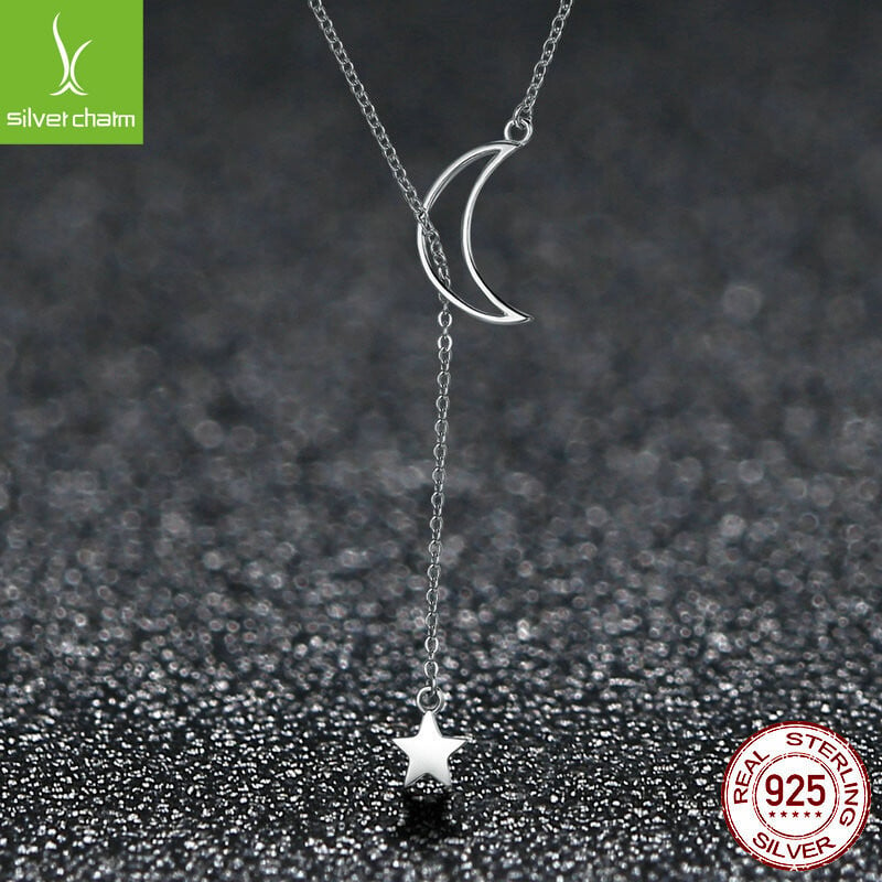 Veloprodaja velocco srebra od čistog srebra s925 za žene u Europi i Americi, najprodavanija ogrlica u obliku mjeseca, platinasto presvučena modernim temperamentnim privjeskom