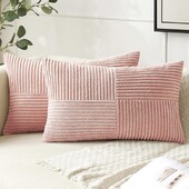 Patchwork tekstūros dryžuotas velvetinis pagalvės užvalkalas juosmens pagalvės užvalkalams 12x20 colių pagalvėlių užvalkalai Farmhouse Boho Decor