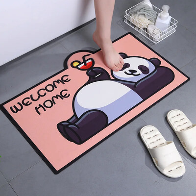 Cartoon Panda vonios kilimėlis Super sugeriantis vonios kilimėlis Mielas gyvūnų kilimėlis miegamojo grindų kilimas namo įėjimas Dušas Vonios kilimėlis kojoms