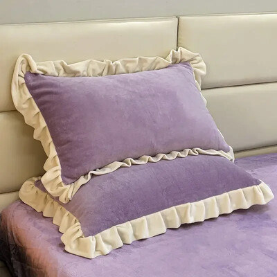 Pitsist sügisene paksendatud piima sametist padjapüüri paar 48x74cm hubane nahasõbralik kahepoolne padjapüür ühele inimesele