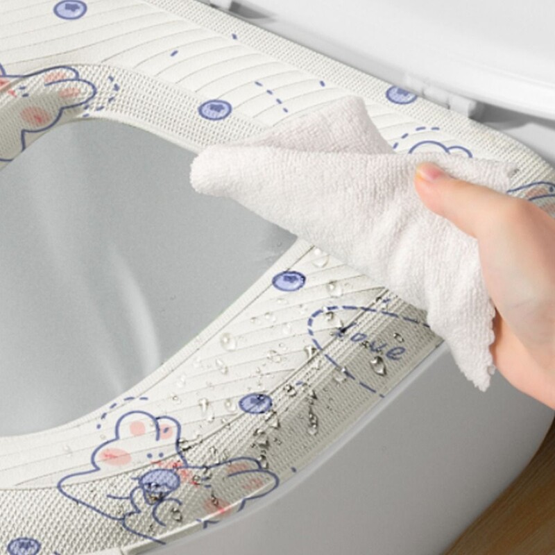 Cartoon Cute WC-istme kate Universaalne veekindel käepidemega Closestool Mat Kleepuv paksem WC-padi majapidamine