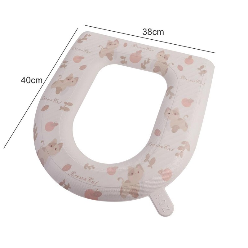 Cartoon Cute WC-istme kate Universaalne veekindel käepidemega Closestool Mat Kleepuv paksem WC-padi majapidamine