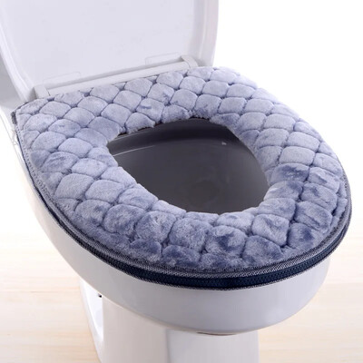 Capac de toaletă Capac de toaletă din pluș Acasă Impermeabil Model universal Inel de toaletă Fermoar lavabil Covoraș de baie Scaun de toaletă decorativ