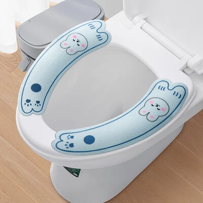 Žiemai sutirštinta šilta tualeto sėdynės pagalvėlė su rankena Buitinė vonios kambario tualeto užvalkalo priedai Universalūs minkšti ir plaunami