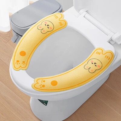 Žiemai sutirštinta šilta tualeto sėdynės pagalvėlė su rankena Buitinė vonios kambario tualeto užvalkalo priedai Universalūs minkšti ir plaunami