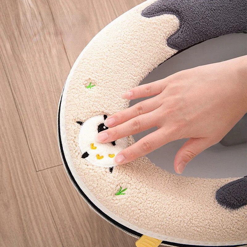 Žiemai sutirštinta šilta tualeto sėdynės pagalvėlė su rankena Buitinė vonios kambario tualeto užvalkalo priedai Universalūs minkšti ir plaunami