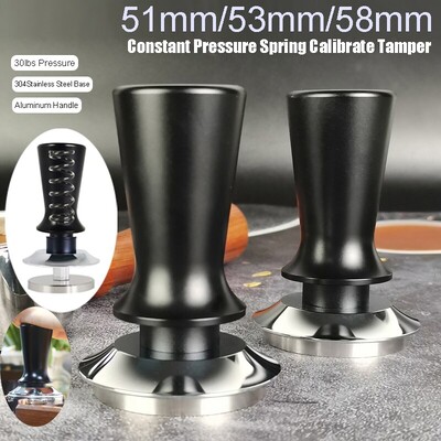 51 mm 53 mm 58 mm espresso tampers Barista kafijas tampers ar kalibrētiem atsperes nerūsējošā tērauda tamperiem