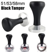 1 tk 51/53/58 mm espresso tamper musta puidust käepidemega, turustaja kohvi tamperid 51/54/58 mm portafiltrite jaoks, kohvitööriistad