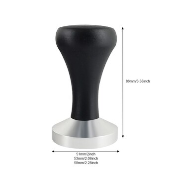 1 ΤΕΜ 51/53/58 mm Tamper Espresso με Μαύρη Ξύλινη λαβή, Διανομέας Coffee Tampers For 51/54/58mm Portafilters Coffee Tools