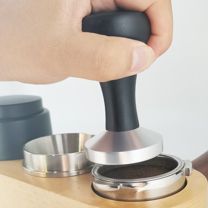 1buc 51/53/58mm Espresso Tamper cu mâner din lemn negru, distribuitor de cafea Tampers pentru 51/54/58mm Portafilters Instrumente de cafea