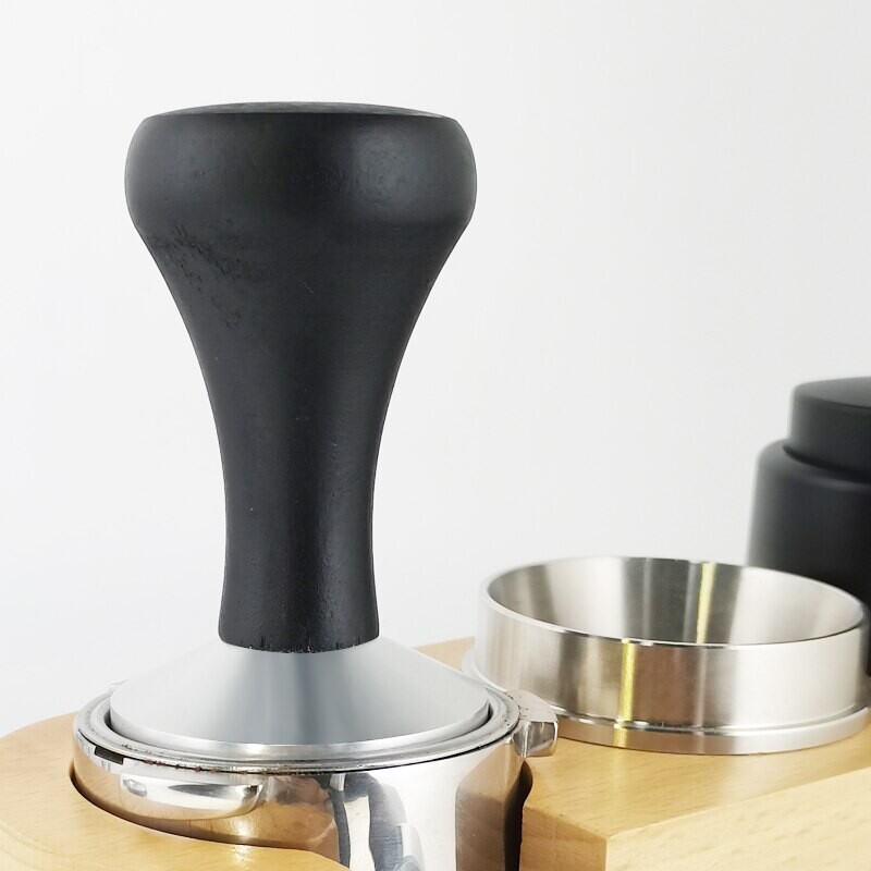 1buc 51/53/58mm Espresso Tamper cu mâner din lemn negru, distribuitor de cafea Tampers pentru 51/54/58mm Portafilters Instrumente de cafea