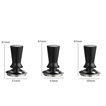 Coffee Tampers Constant Pressure for 51/53/58mm Tamper Espresso από ανοξείδωτο χάλυβα με βαθμονομημένα εργαλεία Barista με ελατήριο