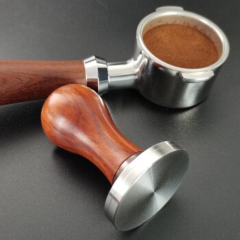 51/53,3/58mm Espresso Tamper Coffee Stainless Steel Distributor Tampers Accessories Μασίφ ξύλινη λαβή για 51/54/58mm Portafilter