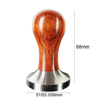 51/53,3/58mm Espresso Tamper Coffee Stainless Steel Distributor Tampers Accessories Μασίφ ξύλινη λαβή για 51/54/58mm Portafilter