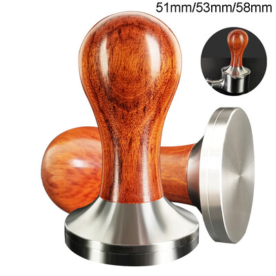 51/53.3/58mm Espresso Tamper Coffee Nerūsējošā tērauda sadalītājs Tampers Piederumi Masīvkoka rokturis 51/54/58mm Portafiltram