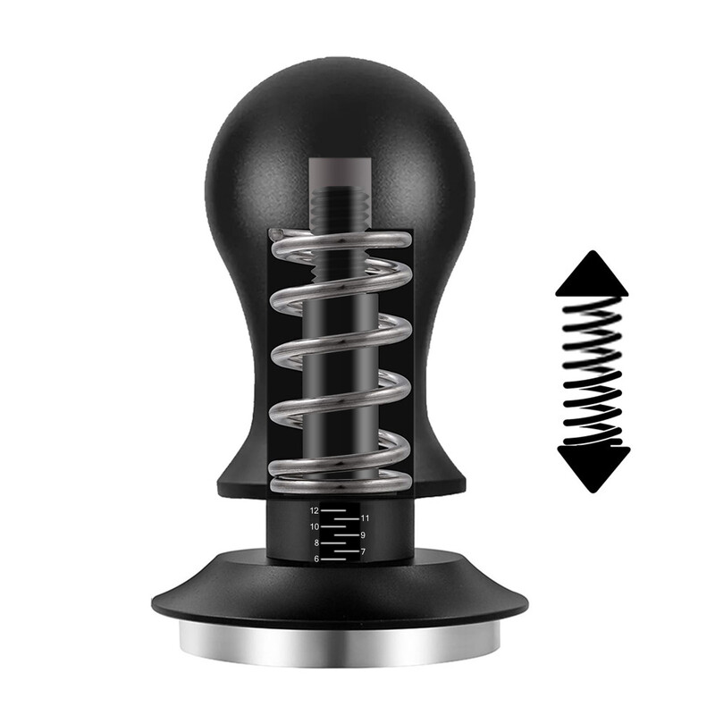 Tamper cafea 51 mm/53,3 mm/58,5 mm reglabil din oțel inoxidabil Arcuri plate și ondulate Tasare calibrată