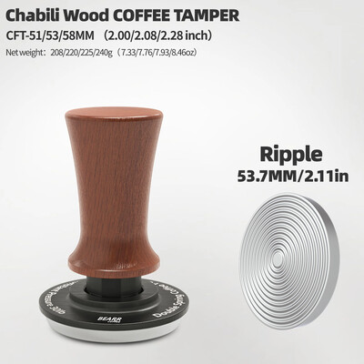 BEARR Chabili täispuidust topeltvedruga kohvipress konstantne press 30IB automaatne adaptiivne sügavusega espresso tamper 53,7/58,35 mm