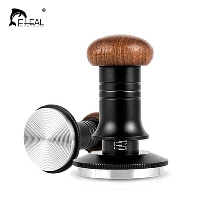 FHEAL 30 mārciņas pastāvīga spiediena kafijas tampers valriekstu rokturi espresso tampers ar kalibrētiem atsperes Barista instrumentiem 51/53/58mm