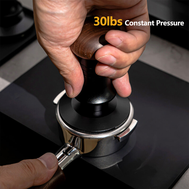 FHEAL 30 lb pastovaus slėgio kavos tamperis graikinių riešutų rankenos espreso tampresai su kalibruotais spyruokliniais baristos įrankiais 51/53/58 mm