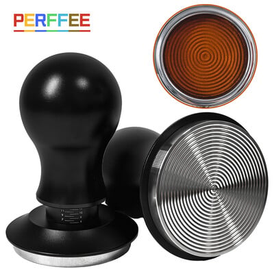 51mm 53mm 58mm Tamper pentru cafea cu arc 15lb Mâner rotunjit 54mm Tamper Ripple Base Autonivelare Instrument de tamponare espresso