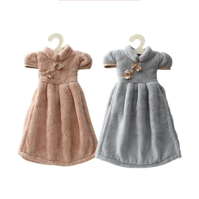 Laste nõud Pesemine Rippuv Pehme Minikleit Väikesed riided Armsad Käsirätik Taskurätik Mikrofiiberrätik Majapidamisnõudepesulapp