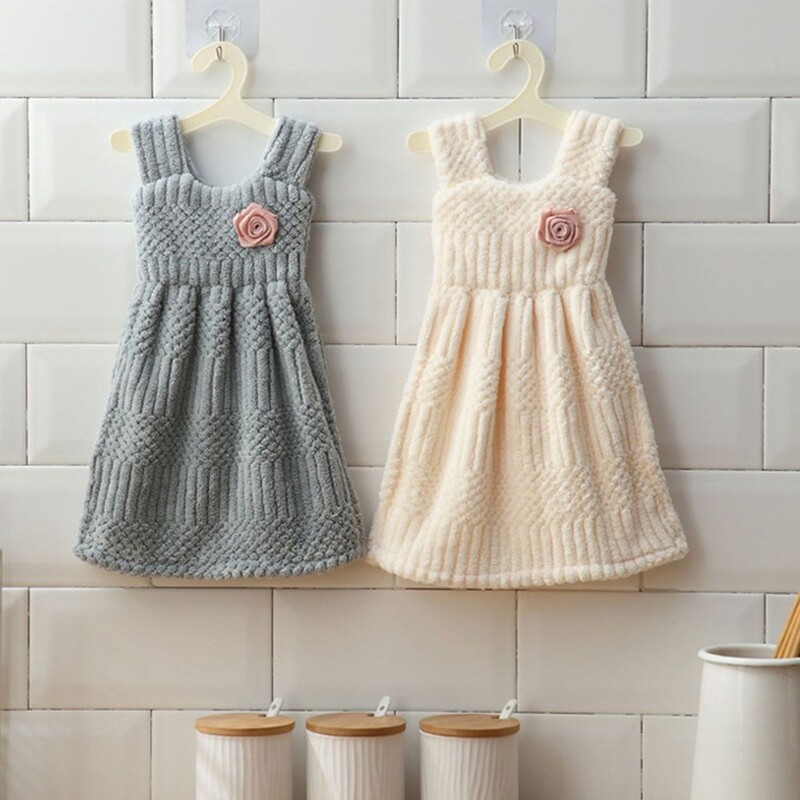 Laste nõud Pesemine Rippuv Pehme Minikleit Väikesed riided Armsad Käsirätik Taskurätik Mikrofiiberrätik Majapidamisnõudepesulapp