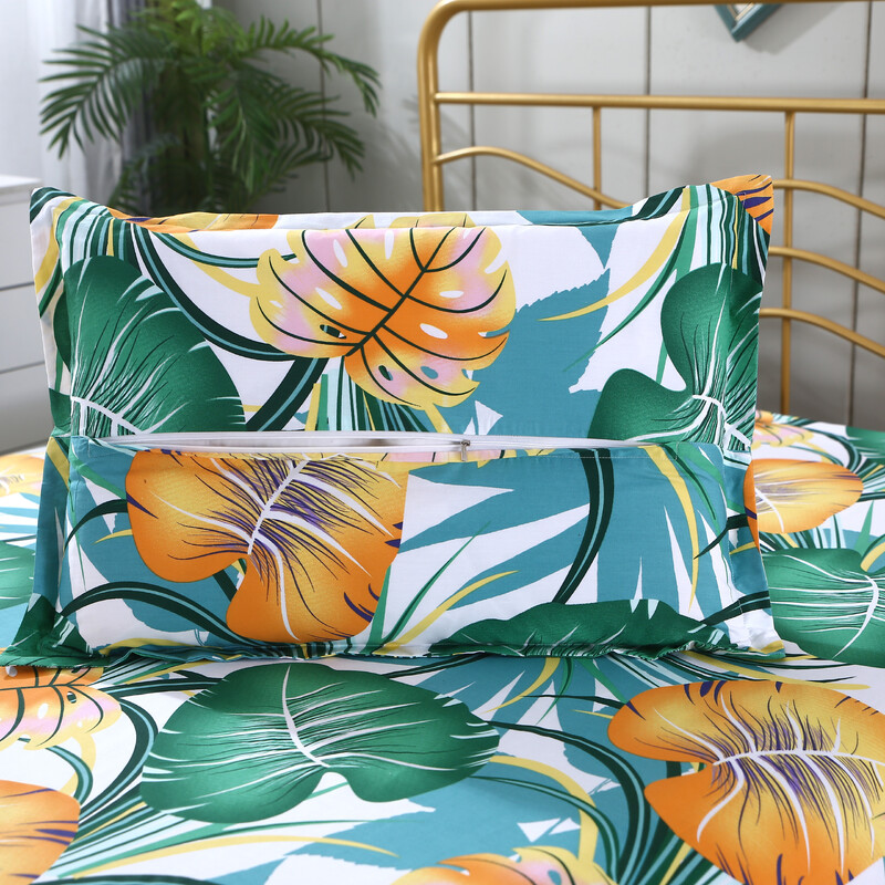 LAGMTA primăvară nou produs 100% bumbac 1 bucată față de pernă cu plante desenate în carouri cu fermoar care poate fi personalizabilă