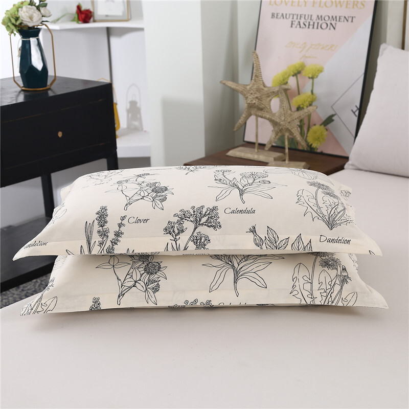 LAGMTA primăvară nou produs 100% bumbac 1 bucată față de pernă cu plante desenate în carouri cu fermoar care poate fi personalizabilă