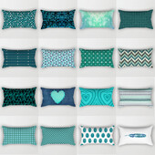 30x50cm žalsvai mėlynos spalvos geometrinis poliesterio pagalvės užvalkalas kėdė sofa namų dekoravimo pagalvių užvalkalai plunksnų lapai gėlių rašalo pagalvėlės užvalkalai