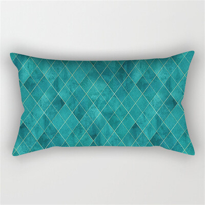 30x50cm žalsvai mėlynos spalvos geometrinis poliesterio pagalvės užvalkalas kėdė sofa namų dekoravimo pagalvių užvalkalai plunksnų lapai gėlių rašalo pagalvėlės užvalkalai