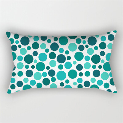 30x50cm žalsvai mėlynos spalvos geometrinis poliesterio pagalvės užvalkalas kėdė sofa namų dekoravimo pagalvių užvalkalai plunksnų lapai gėlių rašalo pagalvėlės užvalkalai