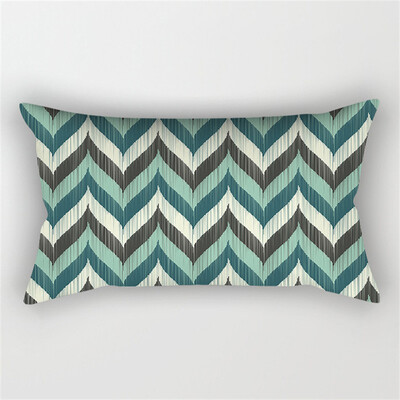 30x50cm žalsvai mėlynos spalvos geometrinis poliesterio pagalvės užvalkalas kėdė sofa namų dekoravimo pagalvių užvalkalai plunksnų lapai gėlių rašalo pagalvėlės užvalkalai