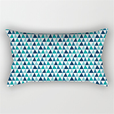 30x50cm žalsvai mėlynos spalvos geometrinis poliesterio pagalvės užvalkalas kėdė sofa namų dekoravimo pagalvių užvalkalai plunksnų lapai gėlių rašalo pagalvėlės užvalkalai