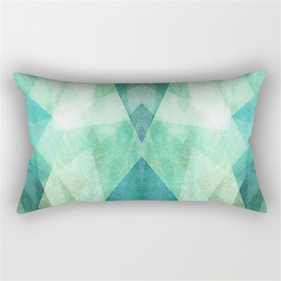 30x50cm žalsvai mėlynos spalvos geometrinis poliesterio pagalvės užvalkalas kėdė sofa namų dekoravimo pagalvių užvalkalai plunksnų lapai gėlių rašalo pagalvėlės užvalkalai