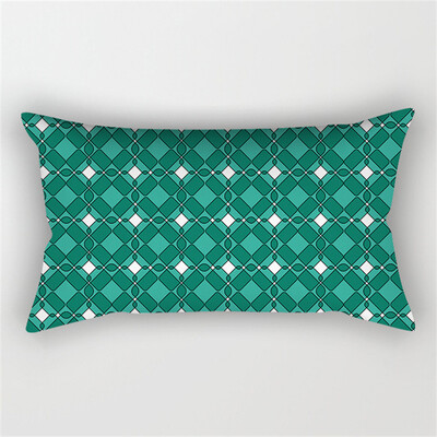 30x50cm žalsvai mėlynos spalvos geometrinis poliesterio pagalvės užvalkalas kėdė sofa namų dekoravimo pagalvių užvalkalai plunksnų lapai gėlių rašalo pagalvėlės užvalkalai