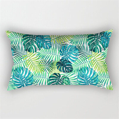 30x50cm žalsvai mėlynos spalvos geometrinis poliesterio pagalvės užvalkalas kėdė sofa namų dekoravimo pagalvių užvalkalai plunksnų lapai gėlių rašalo pagalvėlės užvalkalai
