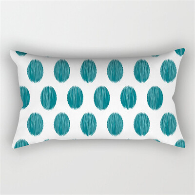 30x50cm žalsvai mėlynos spalvos geometrinis poliesterio pagalvės užvalkalas kėdė sofa namų dekoravimo pagalvių užvalkalai plunksnų lapai gėlių rašalo pagalvėlės užvalkalai