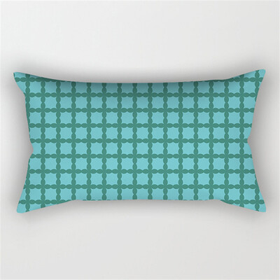 30x50cm žalsvai mėlynos spalvos geometrinis poliesterio pagalvės užvalkalas kėdė sofa namų dekoravimo pagalvių užvalkalai plunksnų lapai gėlių rašalo pagalvėlės užvalkalai