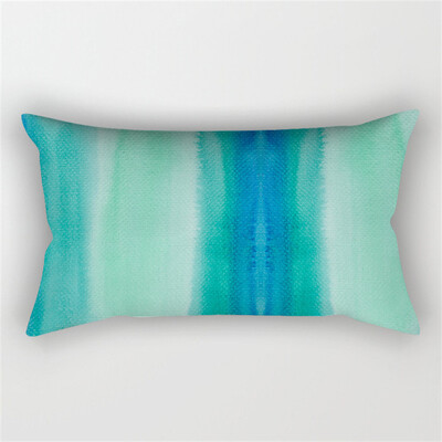 30x50cm žalsvai mėlynos spalvos geometrinis poliesterio pagalvės užvalkalas kėdė sofa namų dekoravimo pagalvių užvalkalai plunksnų lapai gėlių rašalo pagalvėlės užvalkalai