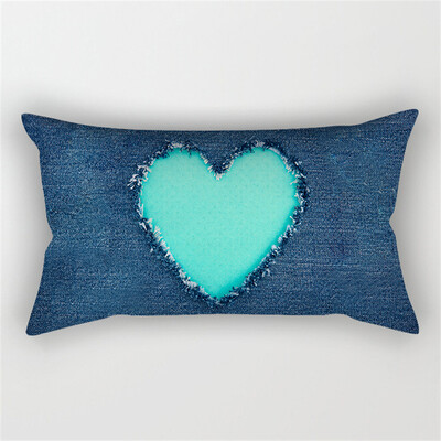 30x50cm žalsvai mėlynos spalvos geometrinis poliesterio pagalvės užvalkalas kėdė sofa namų dekoravimo pagalvių užvalkalai plunksnų lapai gėlių rašalo pagalvėlės užvalkalai