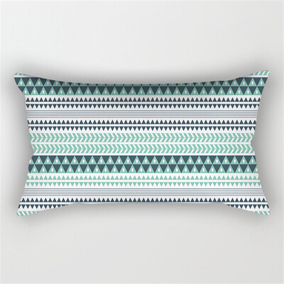 30x50cm žalsvai mėlynos spalvos geometrinis poliesterio pagalvės užvalkalas kėdė sofa namų dekoravimo pagalvių užvalkalai plunksnų lapai gėlių rašalo pagalvėlės užvalkalai